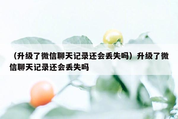 （升级了微信聊天记录还会丢失吗）升级了微信聊天记录还会丢失吗