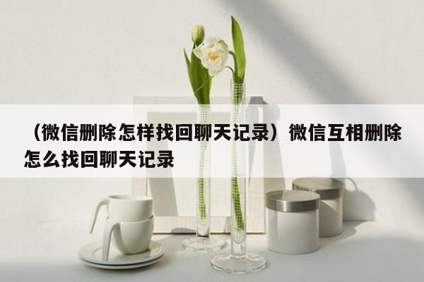 （微信删除怎样找回聊天记录）微信互相删除怎么找回聊天记录