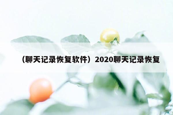 （聊天记录恢复软件）2020聊天记录恢复