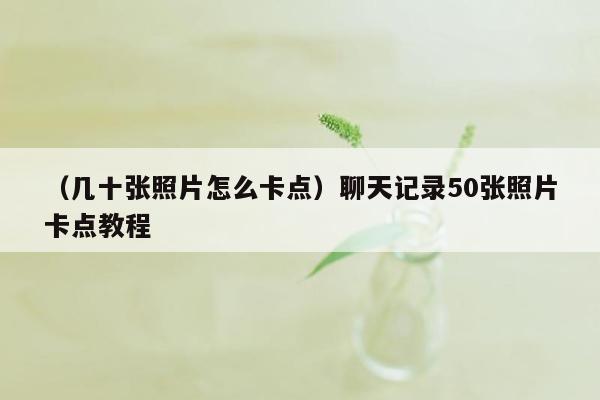 （几十张照片怎么卡点）聊天记录50张照片卡点教程