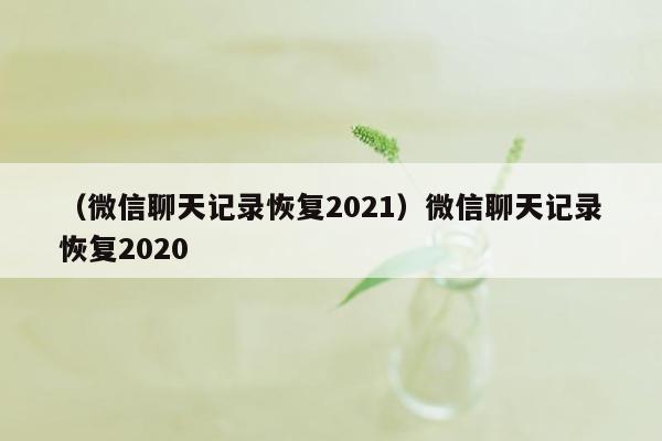 （微信聊天记录恢复2021）微信聊天记录恢复2020