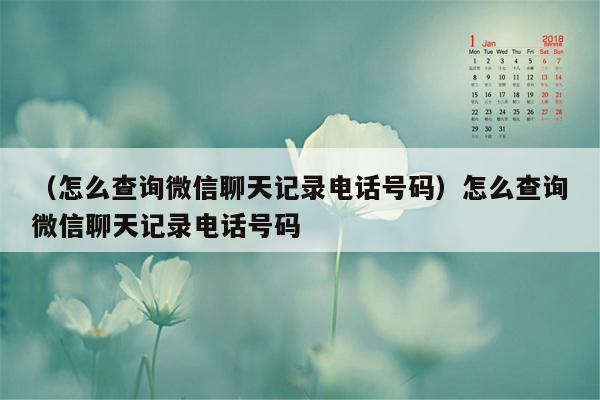 （怎么查询微信聊天记录电话号码）怎么查询微信聊天记录电话号码