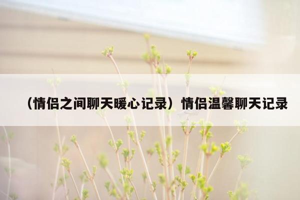 （情侣之间聊天暖心记录）情侣温馨聊天记录