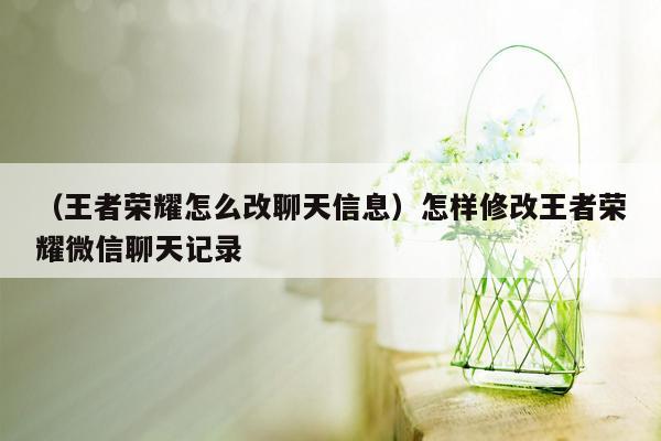 （王者荣耀怎么改聊天信息）怎样修改王者荣耀微信聊天记录