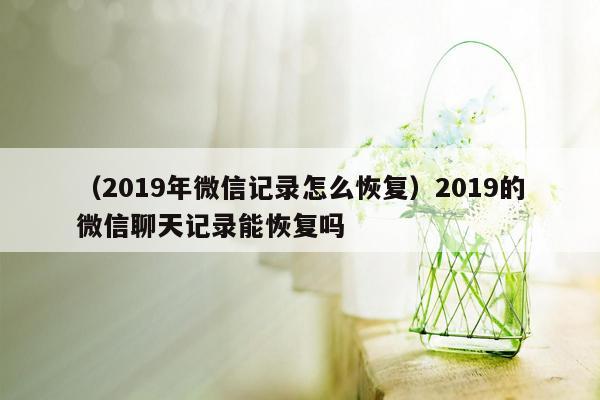 （2019年微信记录怎么恢复）2019的微信聊天记录能恢复吗