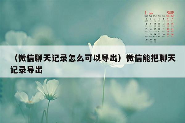 （微信聊天记录怎么可以导出）微信能把聊天记录导出