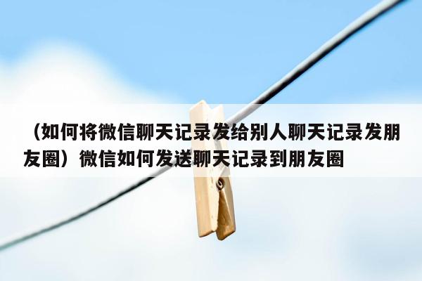 （如何将微信聊天记录发给别人聊天记录发朋友圈）微信如何发送聊天记录到朋友圈