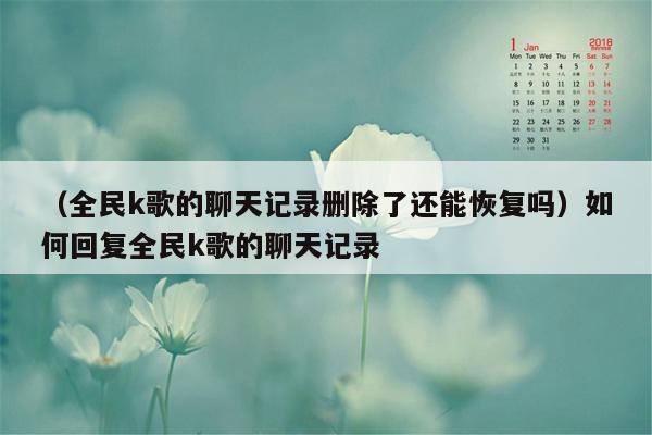 （全民k歌的聊天记录删除了还能恢复吗）如何回复全民k歌的聊天记录