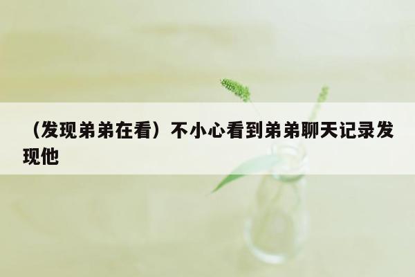 （发现弟弟在看）不小心看到弟弟聊天记录发现他