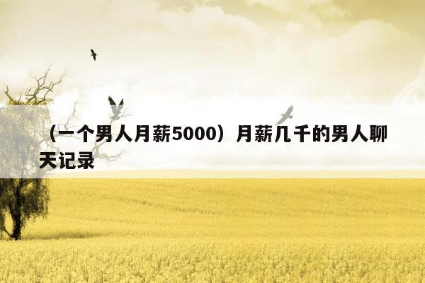 （一个男人月薪5000）月薪几千的男人聊天记录