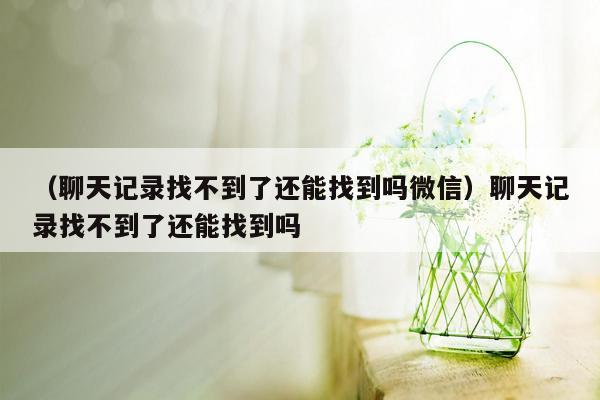 （聊天记录找不到了还能找到吗微信）聊天记录找不到了还能找到吗