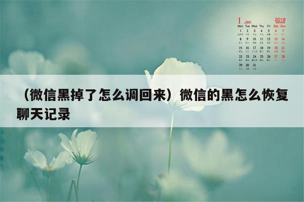 （微信黑掉了怎么调回来）微信的黑怎么恢复聊天记录