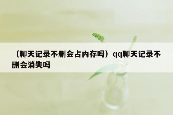 （聊天记录不删会占内存吗）qq聊天记录不删会消失吗