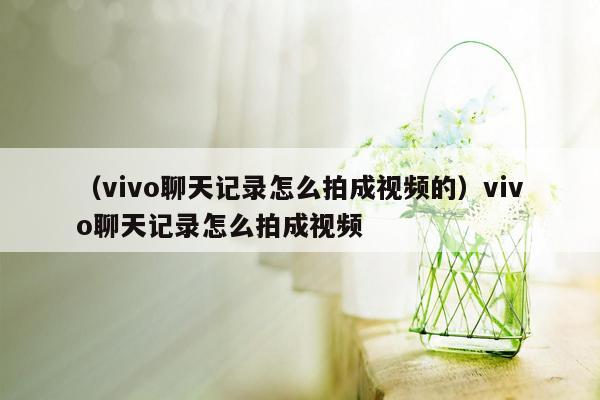 （vivo聊天记录怎么拍成视频的）vivo聊天记录怎么拍成视频