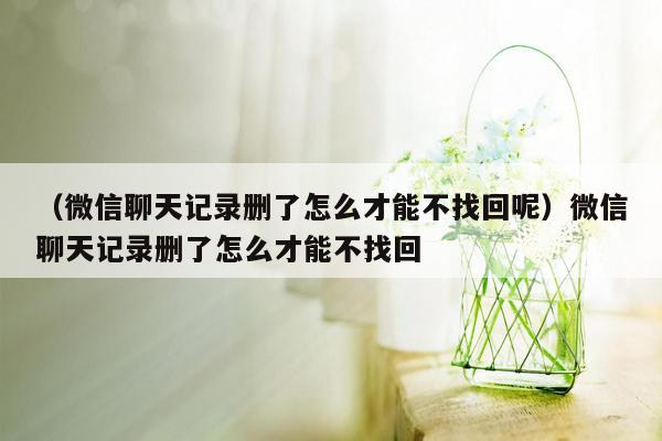 （微信聊天记录删了怎么才能不找回呢）微信聊天记录删了怎么才能不找回