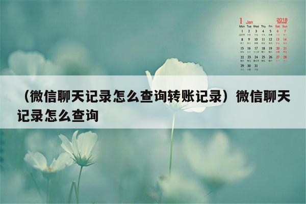 （微信聊天记录怎么查询转账记录）微信聊天记录怎么查询