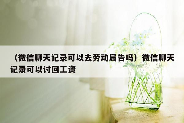 （微信聊天记录可以去劳动局告吗）微信聊天记录可以讨回工资